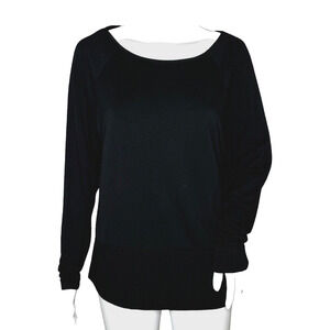 M Magaschoni Shirt Women Medium Black Office Casual Neutral Minimalist‎